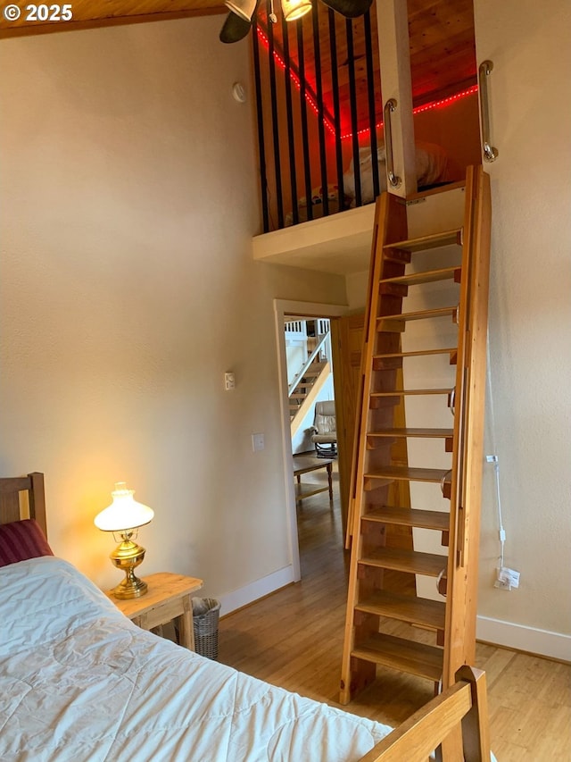 bedroom featuring wood-type flooring