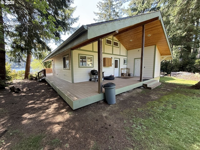 3140 S Tenmile, Lakeside, OR 97449 - rear view of property featuring a wooden deck