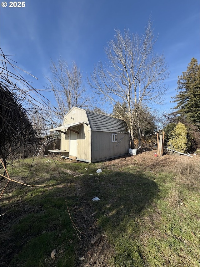 exterior space with a storage unit