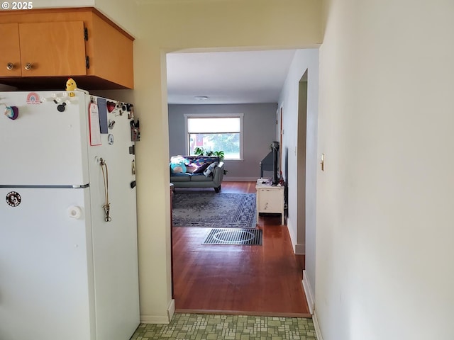 2640 Court Ave, Baker City, OR 97814 - kitchen featuring freestanding refrigerator and baseboards
