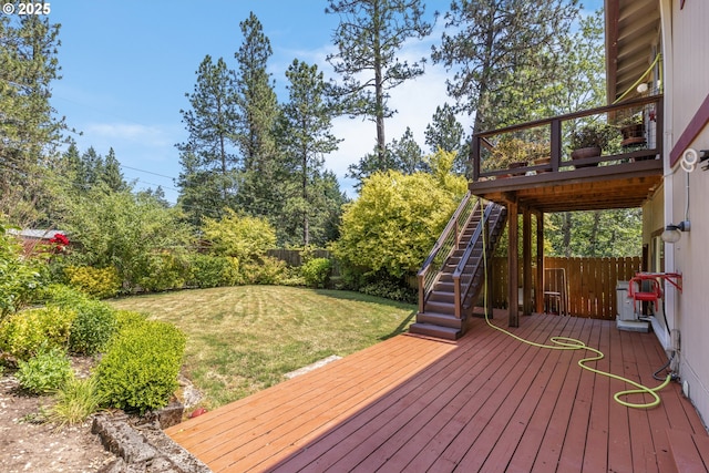 505/515 Empress Ave, Eugene, OR 97405 - wooden terrace featuring a fenced backyard and stairs