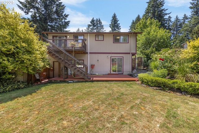 505/515 Empress Ave, Eugene, OR 97405 - back of property featuring a deck and stairway