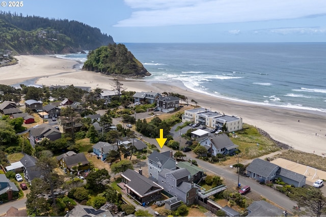 4330 Mcminnville Ave, Neskowin, OR 97149 - aerial view of property and surrounding area featuring waterfront with a beach and nearby suburban area