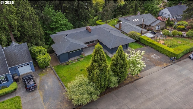 drone / aerial view featuring a residential view