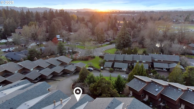 bird's eye view with a residential view
