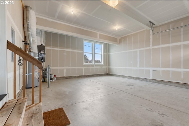 garage with water heater