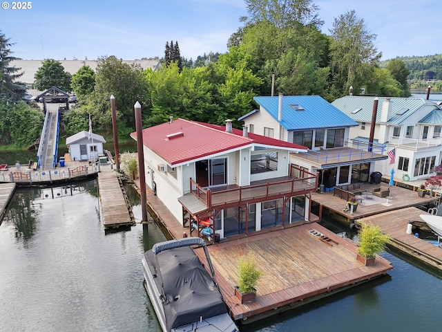 6901 SE Oaks Park Way Unit 1, Portland, OR 97202 - view from above of property with a nearby body of water