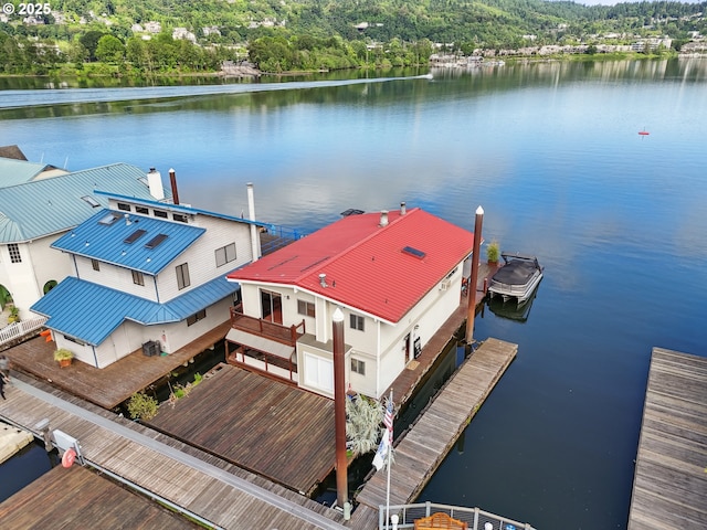 6901 SE Oaks Park Way Unit 1, Portland, OR 97202 - dock area with a water view and a view of trees
