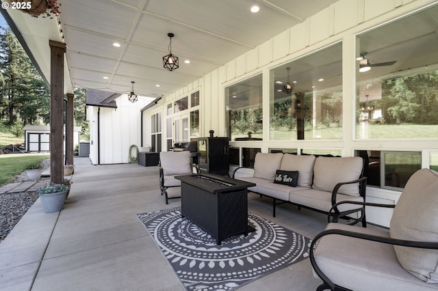 19428 NE 259th St, Battle Ground, WA 98604 - view of patio / terrace with outdoor lounge area and central AC