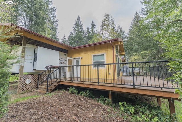 24706 NE Columbia Tie Rd Unit 41/21, Amboy, WA 98601 - rear view of property featuring board and batten siding and a wooden deck