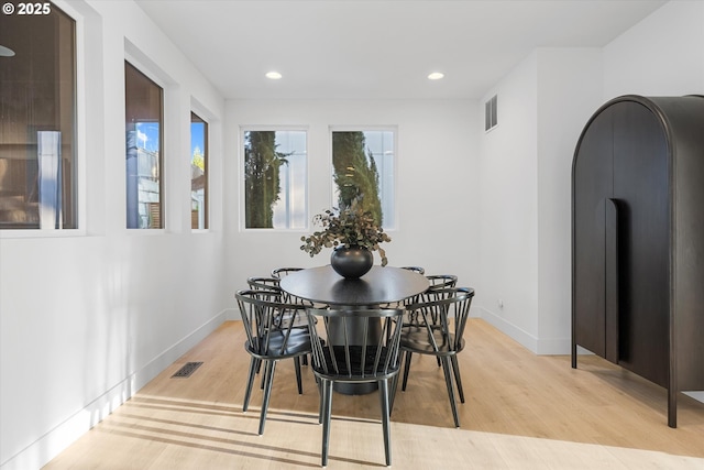 dining area featuring light hardwood / wood-style flooring