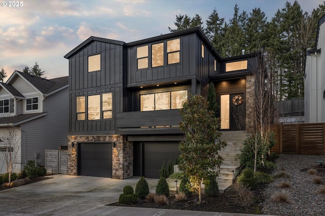 view of front of home with a garage