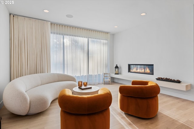 living room with hardwood / wood-style flooring