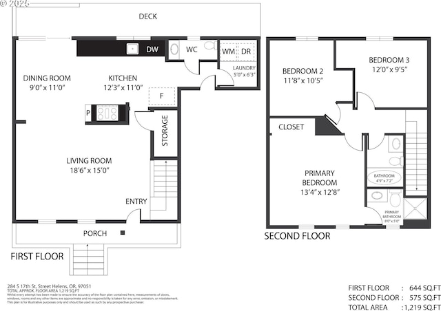 284 N 17th St, Saint Helens, OR 97051 - view of property floor plan