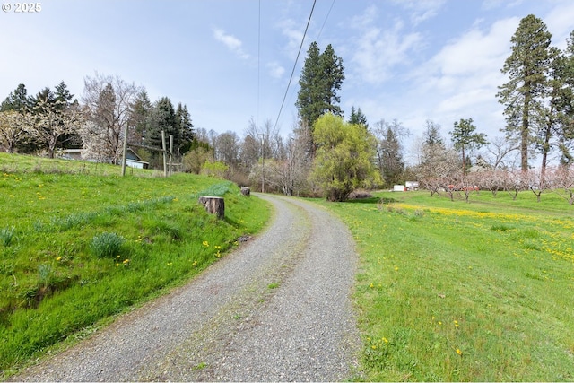 view of street with a rural view