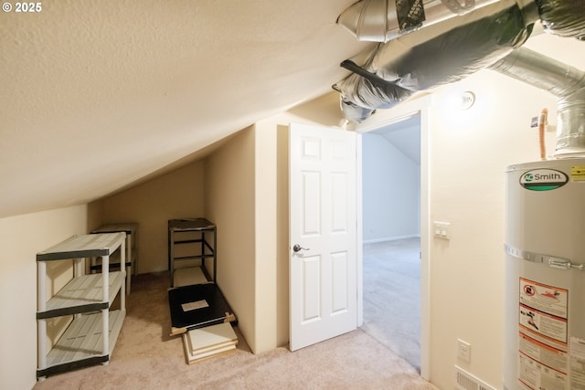 14146 Brittany Ter, Oregon City, OR 97045 - bonus room featuring water heater, lofted ceiling, and carpet