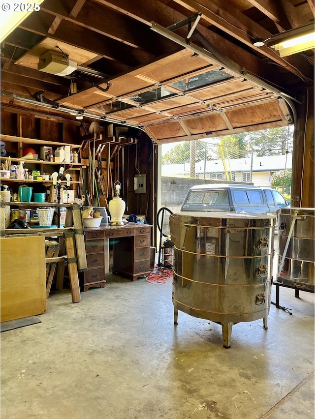 view of garage