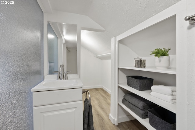 10095 SW 82nd Ave, Portland, OR 97223 - spacious closet with vaulted ceiling, light wood-style flooring, and a sink