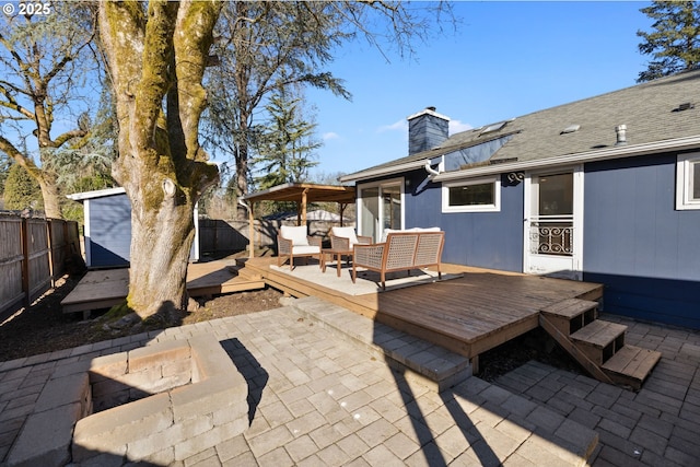 10095 SW 82nd Ave, Portland, OR 97223 - fenced backyard with a patio, an outdoor hangout area, and a wooden deck