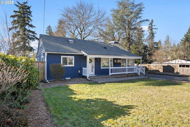 10095 SW 82nd Ave, Portland, OR 97223 - back of property with a shingled roof, a porch, and a chimney