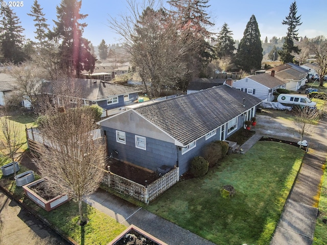 aerial view with a residential view