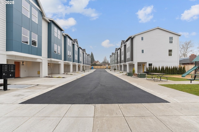 view of street with a residential view