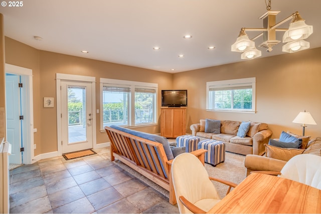 5020 NW Lee Ave, Lincoln City, OR 97367 - living area featuring recessed lighting and baseboards
