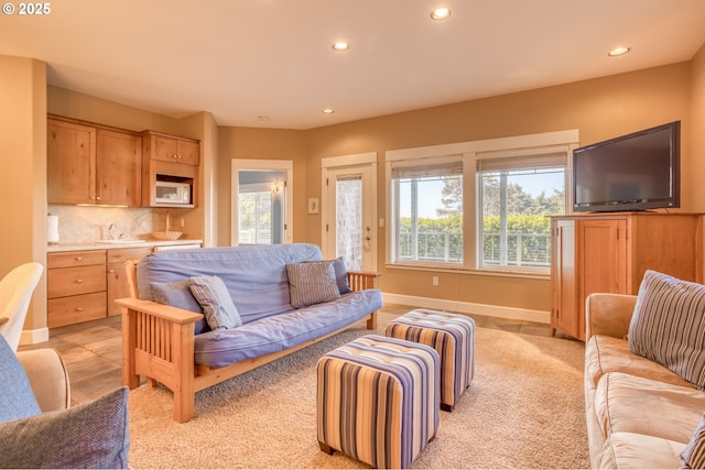 5020 NW Lee Ave, Lincoln City, OR 97367 - living area with recessed lighting and light carpet