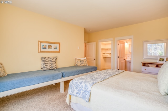 5020 NW Lee Ave, Lincoln City, OR 97367 - bedroom with carpet, a spacious closet, and connected bathroom