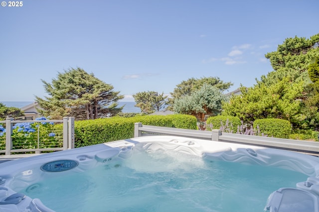 5020 NW Lee Ave, Lincoln City, OR 97367 - view of swimming pool with a hot tub