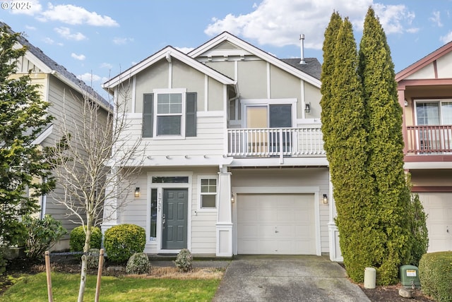 view of front of home with a garage