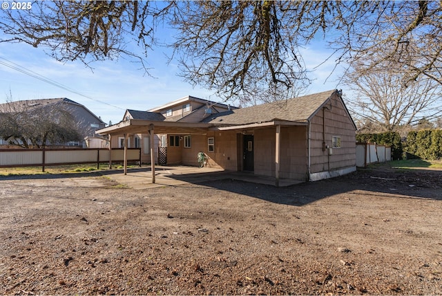 rear view of house with a patio area