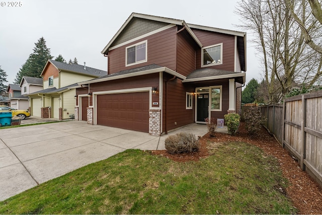 craftsman inspired home featuring a garage