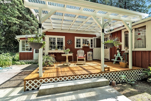 63645 E Barlow Trail Rd, Brightwood, OR 97011 - view of patio featuring a deck and a pergola