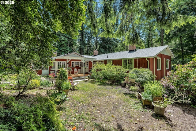 63645 E Barlow Trail Rd, Brightwood, OR 97011 - view of front of home featuring a chimney and board and batten siding