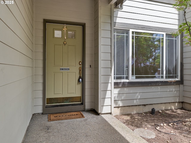 view of exterior entry