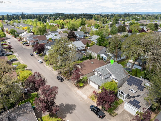 bird's eye view with a residential view