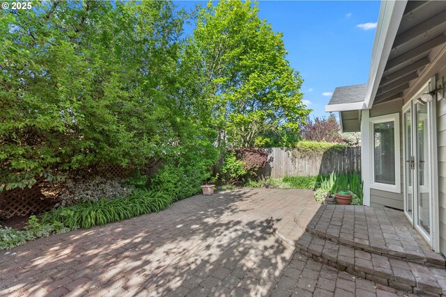 view of patio featuring a fenced backyard