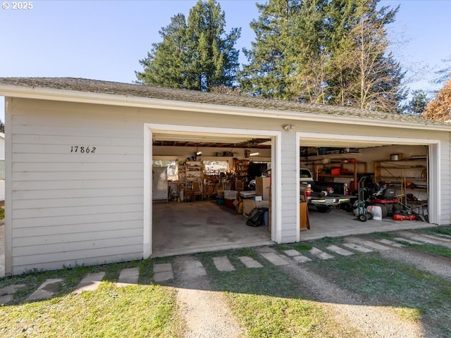 view of garage