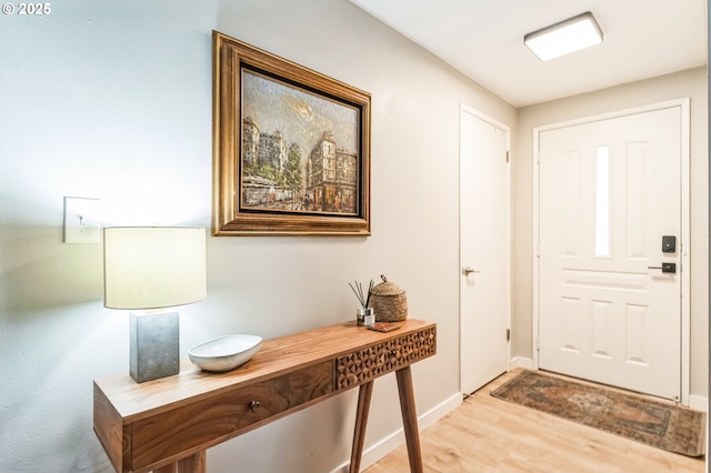 entryway featuring light wood-type flooring