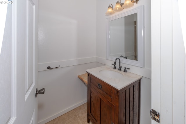 bathroom featuring vanity and tile patterned flooring