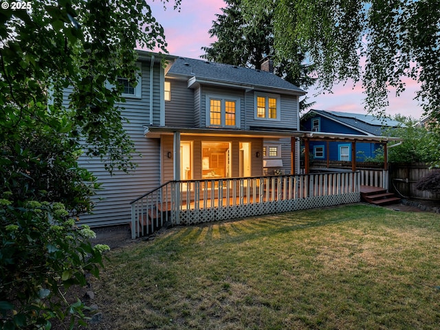 4214 NE Hassalo St, Portland, OR 97213 - back of house at dusk with a chimney