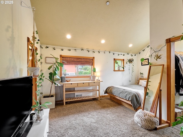 111 5th St, Silverton, OR 97381 - bedroom with lofted ceiling, recessed lighting, and baseboards