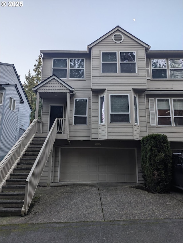 view of front of house with a garage