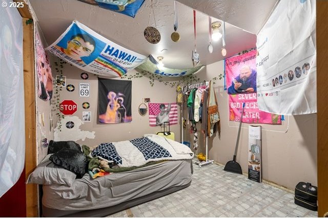 bedroom with tile patterned floors
