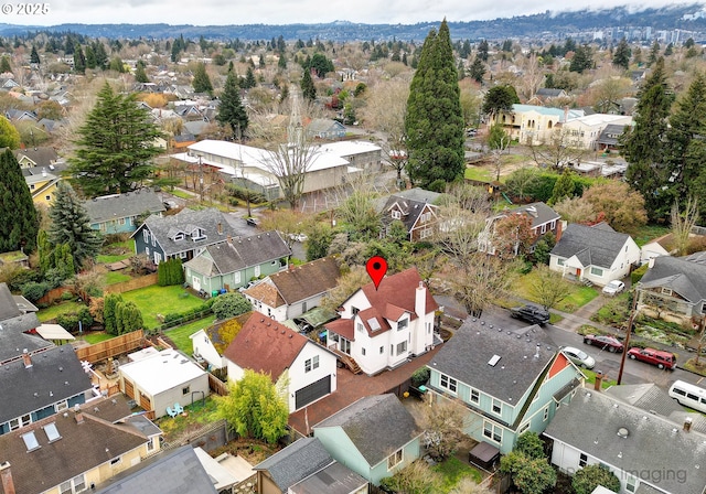 bird's eye view with a residential view