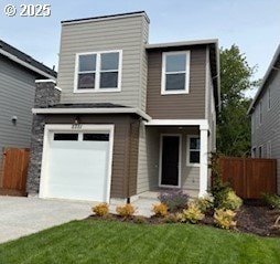 contemporary house featuring a garage and driveway