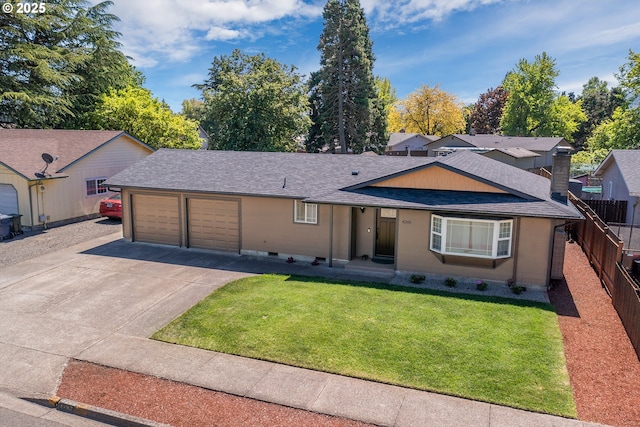 4260 Murnane St, Eugene, OR 97402 - ranch-style home featuring roof with shingles, a front yard, an attached garage, and driveway