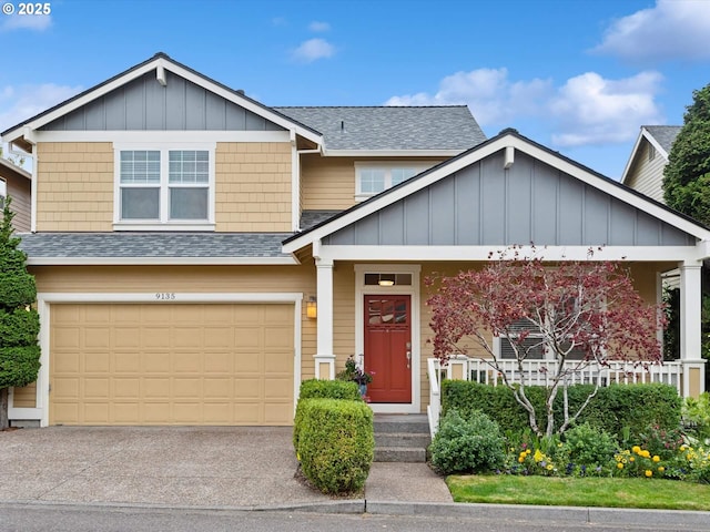 craftsman house with a garage