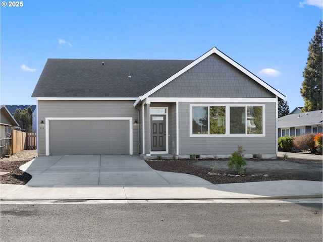 view of front facade with a garage